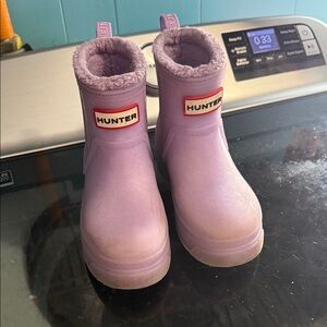 Hunter Kids Lavender Fleece-Lined Rain Boots